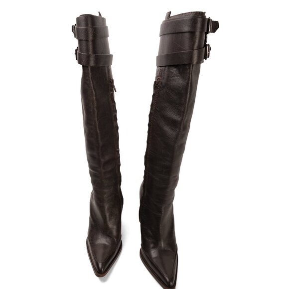 Veronique Branquinho Tall Leather Boots - Brown size 37 - Picture 7 of 12